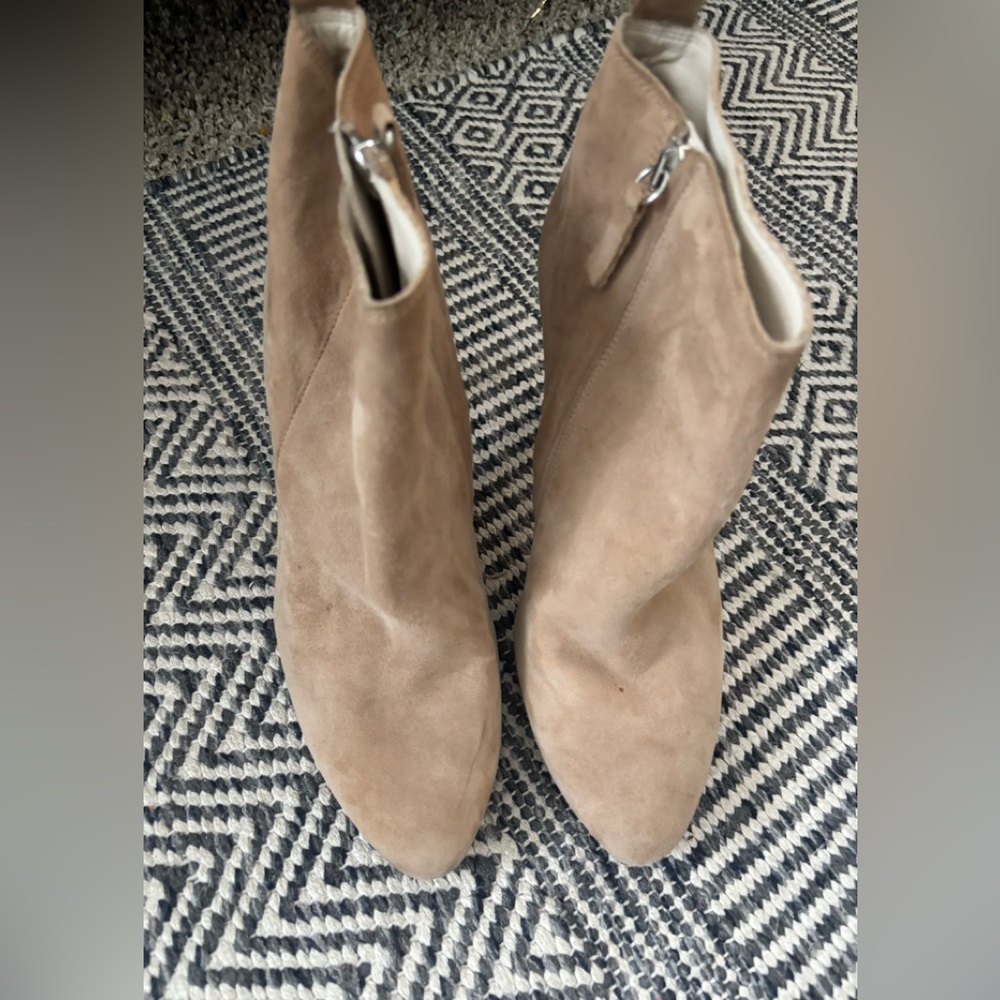 Zara Tan Suede Ankle Booties